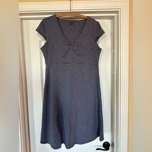 Toad&Co Rosemarie Blue and White Striped Midi Dress, SZ L